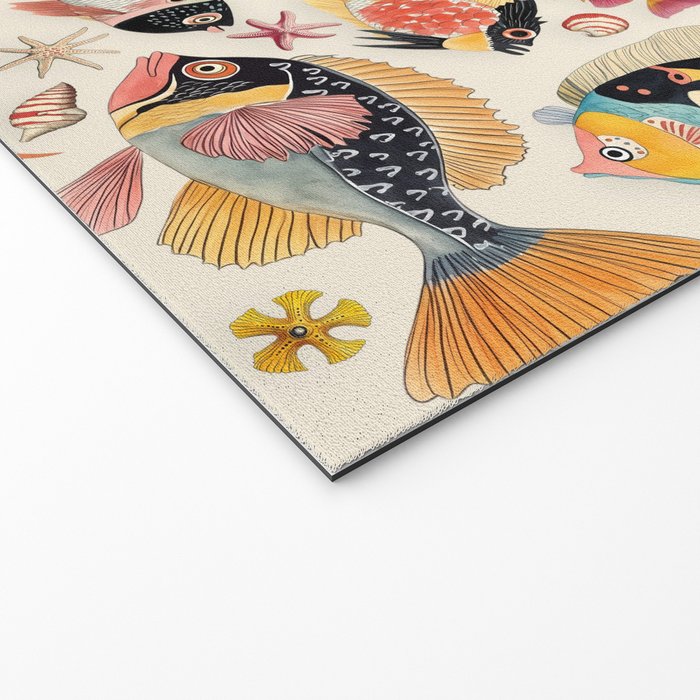 Whimsical Underwater World Multicolor Fish Pattern Welcome Mat Gallery Image 2