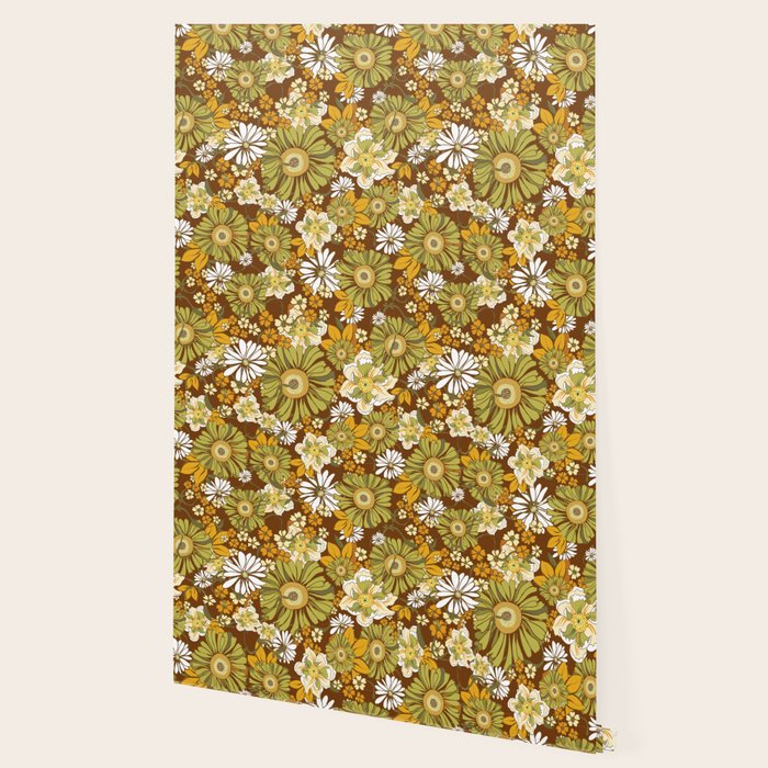 70s Retro Flower Power boho pattern Wallpaper Gallery Image 2