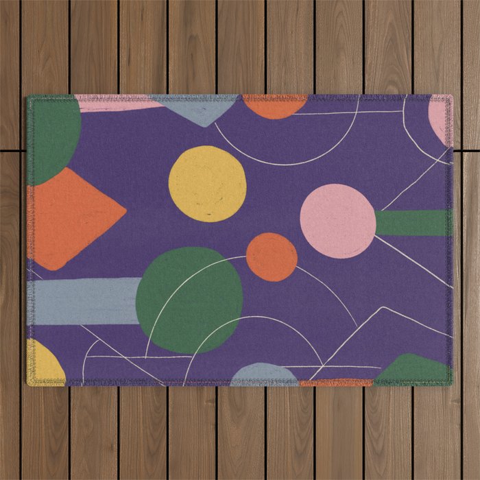 Colourful Figures Outdoor Rug Gallery Image 1