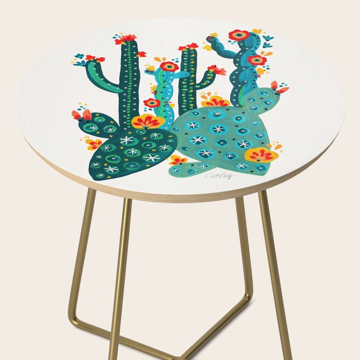 Cactus Garden Acrylic - Teal Side Table Gallery Image 2