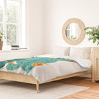 Cactus Garden Acrylic - Teal Duvet Cover Gallery Image 2