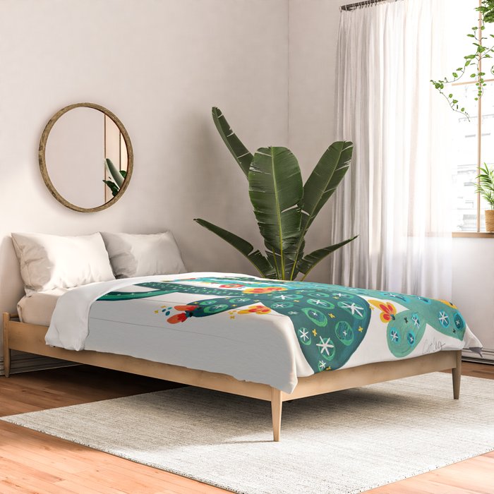 Cactus Garden Acrylic - Teal Comforter Gallery Image 2