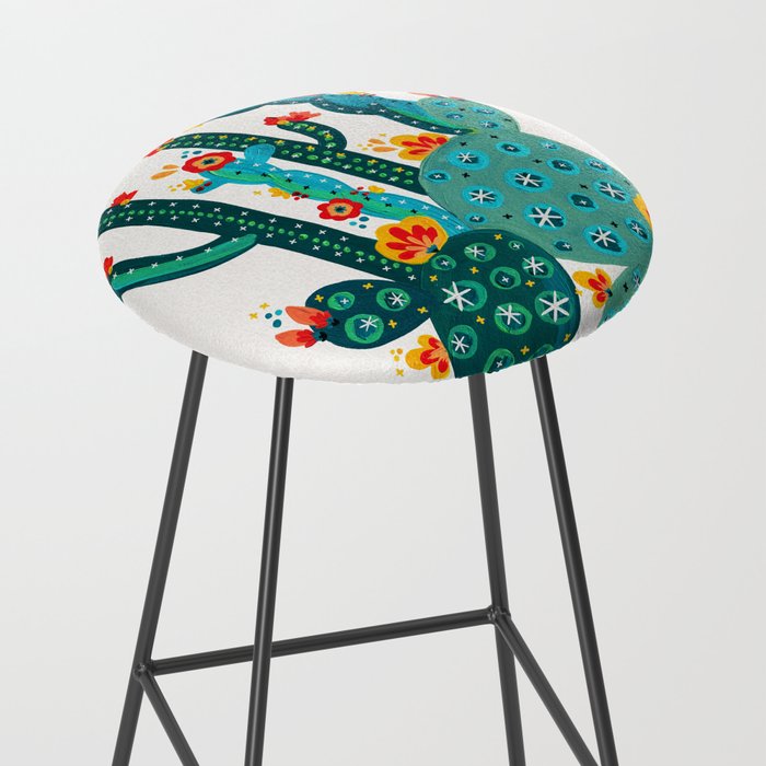 Cactus Garden Acrylic - Teal Stool Gallery Image 2