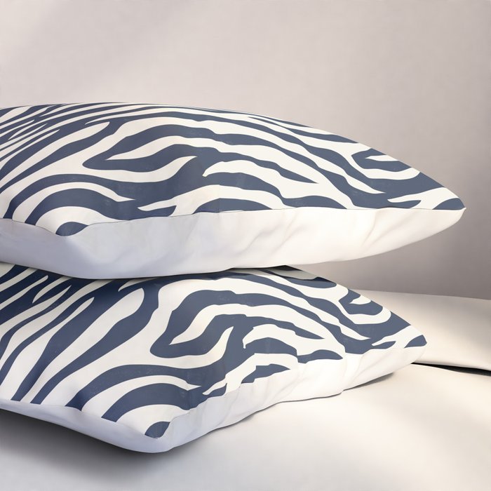 Zebra Stripes In Midnight Blue Pillow Sham Gallery Image 3