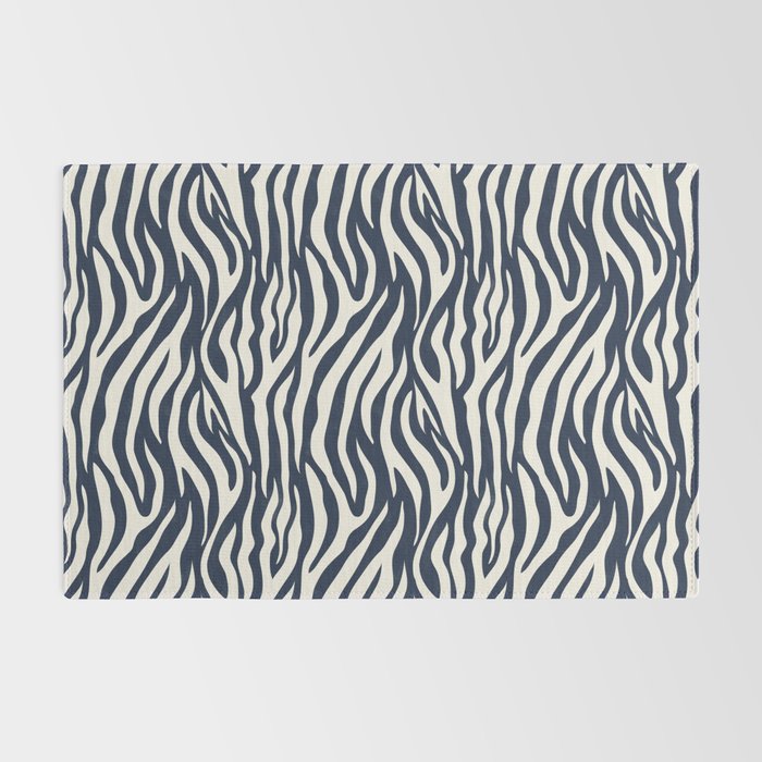 Zebra Stripes In Midnight Blue Rug Gallery Image 2