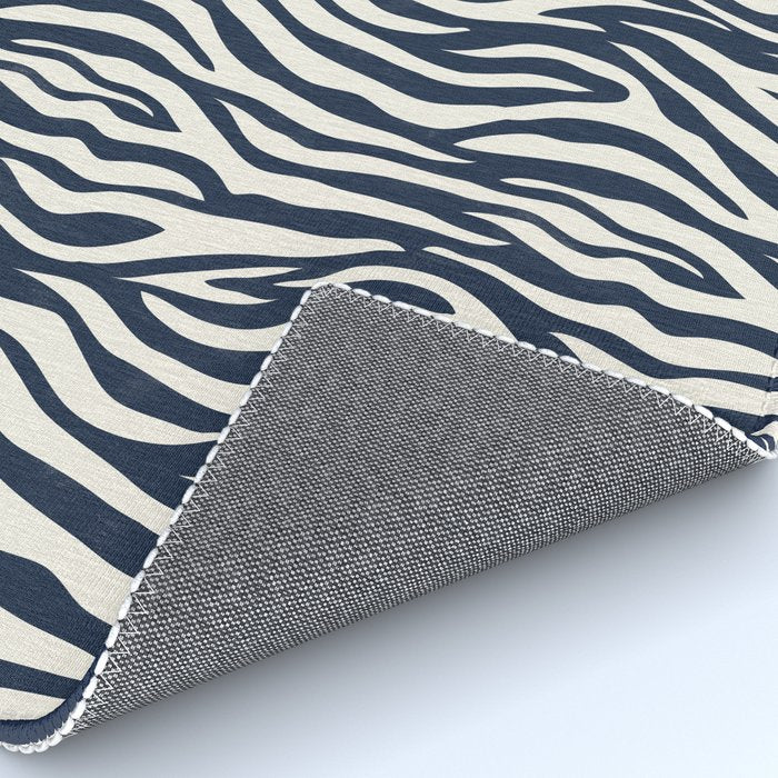 Zebra Stripes In Midnight Blue Rug Gallery Image 4