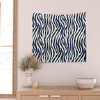Zebra Stripes In Midnight Blue Wall Tapestry Gallery Image 2