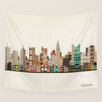 columbus skyline Wall Tapestry Gallery Image 4