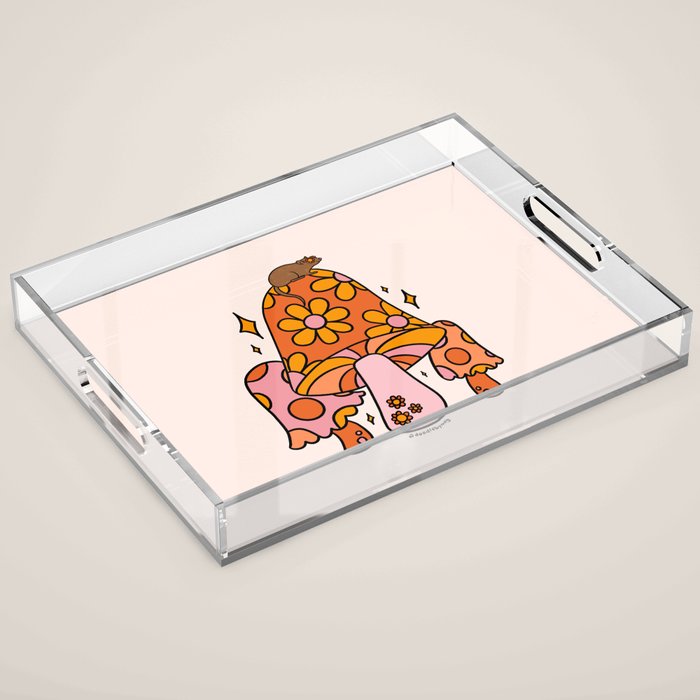 Mouse on a Mushroom Acrylic Tray Gallery Image 1