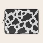 Black and White Cow Print Laptop Sleeve Gallery Image 1