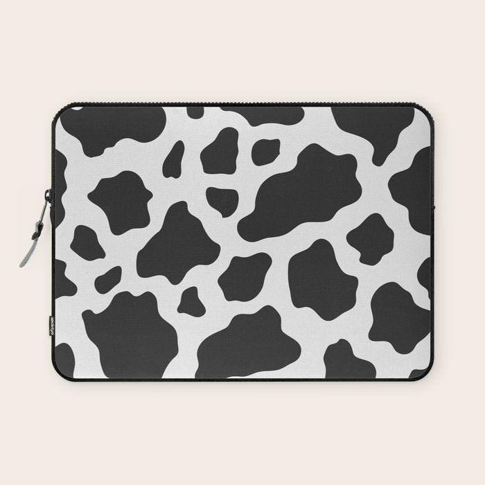 Black and White Cow Print Laptop Sleeve Gallery Image 1