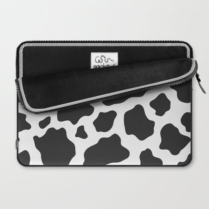 Black and White Cow Print Laptop Sleeve Gallery Image 2