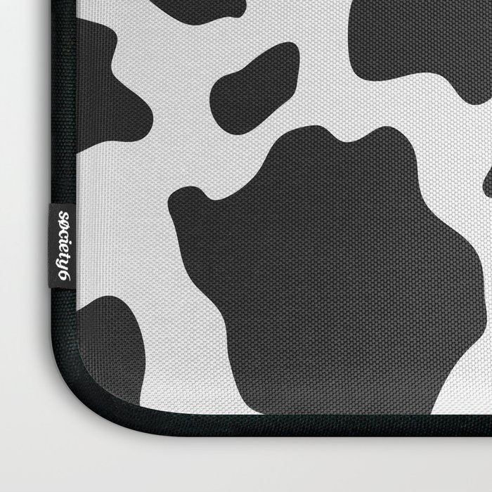 Black and White Cow Print Laptop Sleeve Gallery Image 3