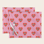 Funny retro love heart cartoon pattern Placemat Gallery Image 1