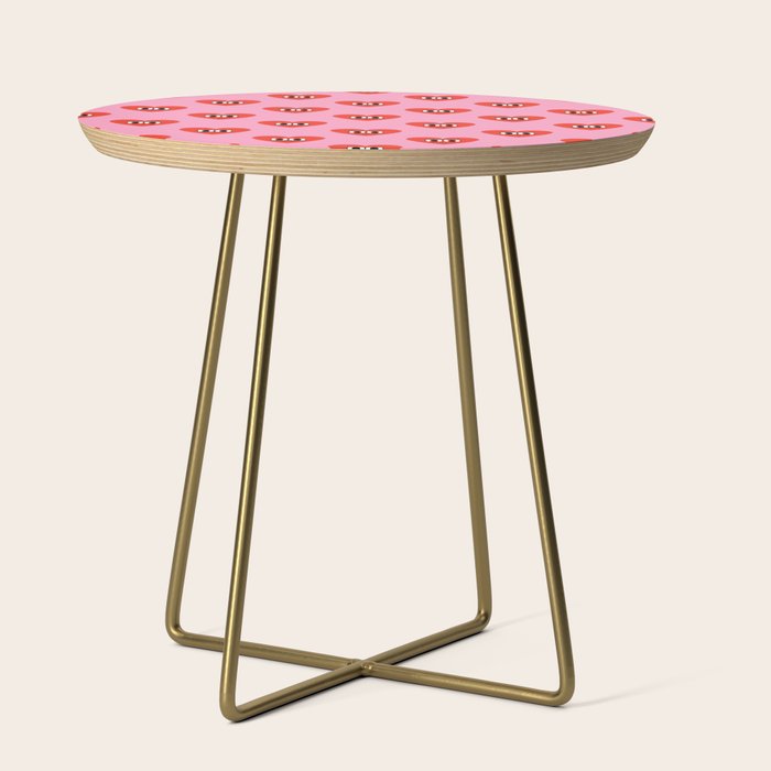 Funny retro love heart cartoon pattern Side Table Gallery Image 1