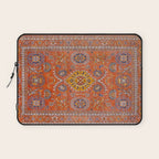 Orange Suns Suzani  Kazak Persian Rug Laptop Sleeve Gallery Image 1