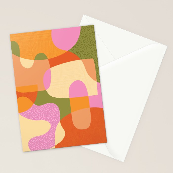 Bright Color Block Shapes Stationery Card Gallery Image 2