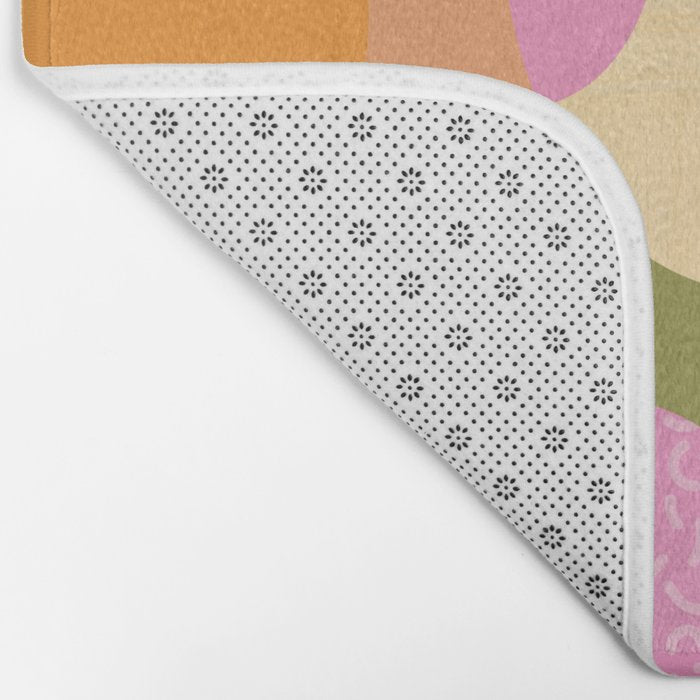 Bright Color Block Shapes Bath Mat Gallery Image 2