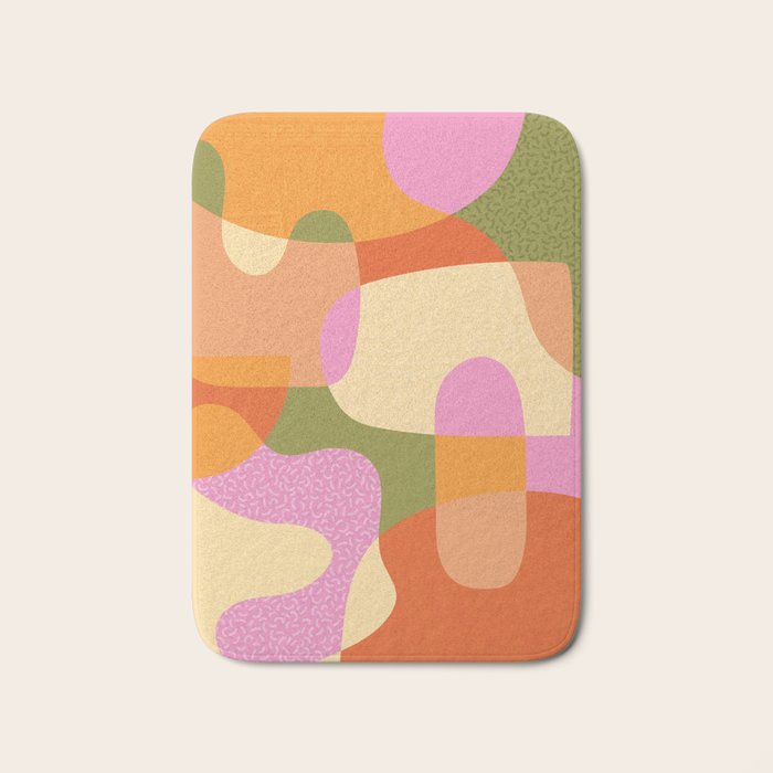 Bright Color Block Shapes Bath Mat Gallery Image 1