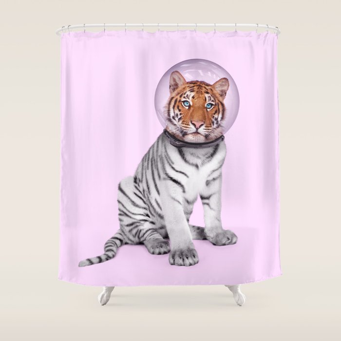 SPACE TIGER Shower Curtain Gallery Image 1