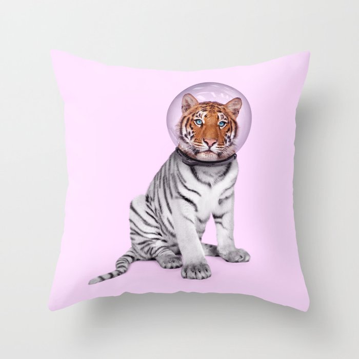 SPACE TIGER Throw Pillow Gallery Image 6