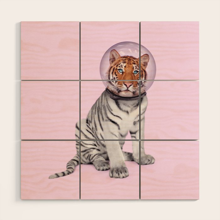 SPACE TIGER Wood Wall Art Gallery Image 1