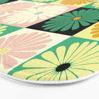 Retro Flowers Check Pattern XXV Bath Mat Gallery Image 3