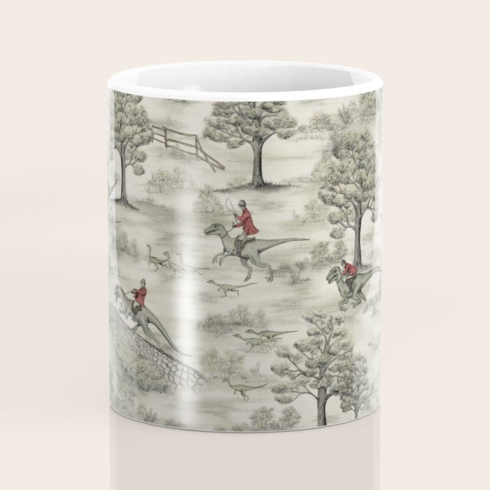 Not-So-Traditional English Fox Hunt with Dinosaurs Coffee Mug Gallery Image 4