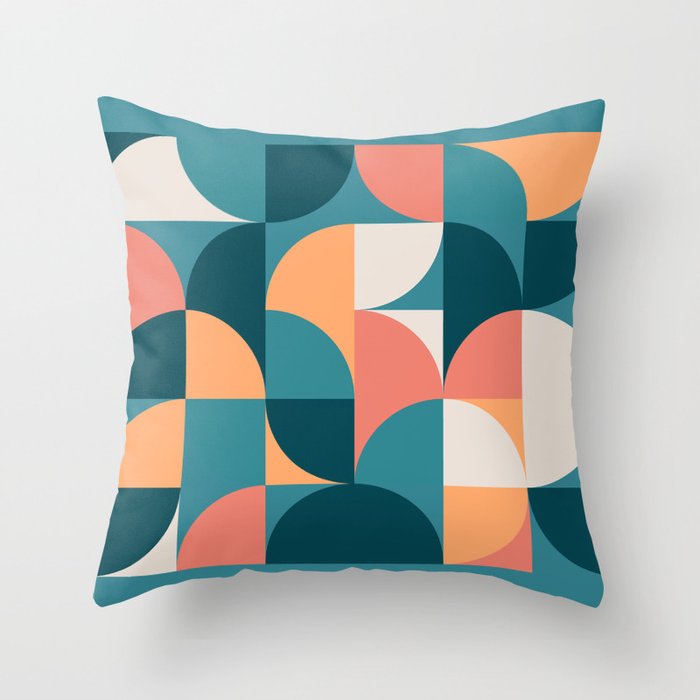 Mid Century Geometric 18 Throw Pillow Gallery Image 1