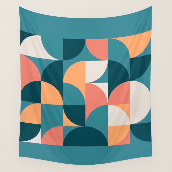 Mid Century Geometric 18 Wall Tapestry Gallery Image 4