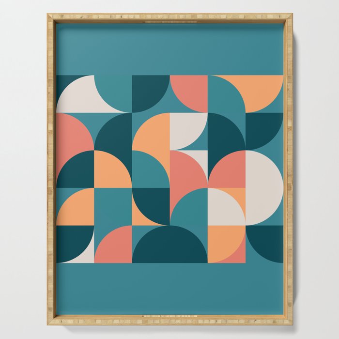 Mid Century Geometric 18 Serving Tray Gallery Image 1