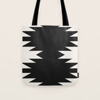Geometric Southwestern Minimalism - Black and White Tote Bag Gallery Image 1