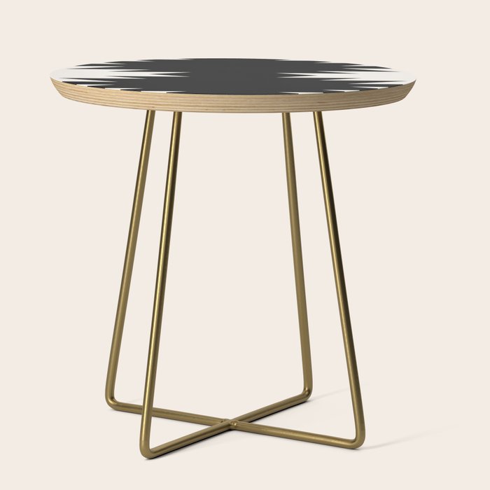 Geometric Southwestern Minimalism - Black and White Side Table Gallery Image 1