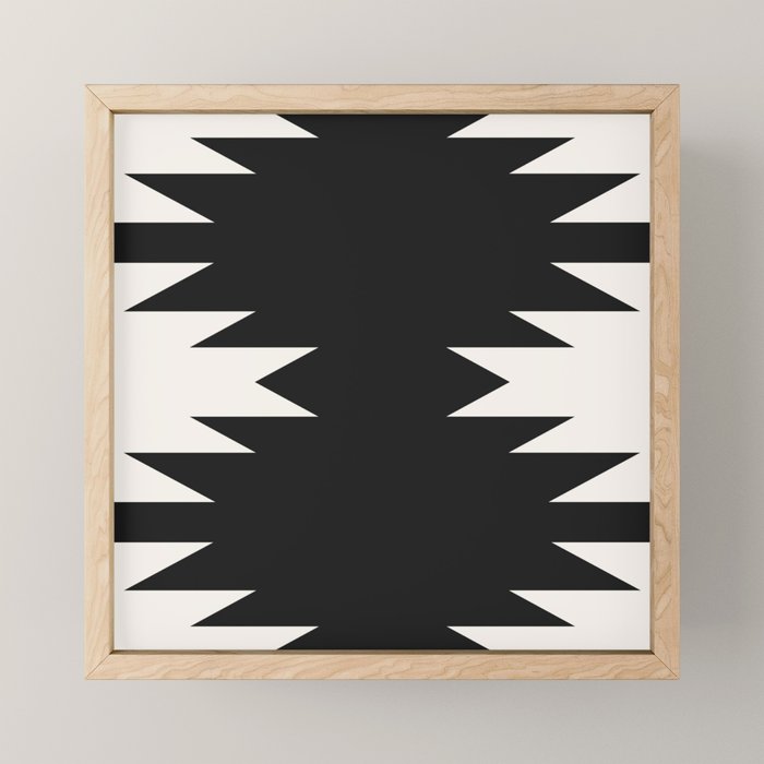 Geometric Southwestern Minimalism - Black and White Mini Art Print Gallery Image 1