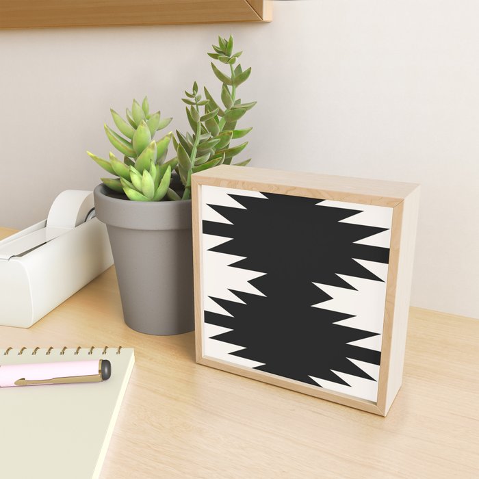 Geometric Southwestern Minimalism - Black and White Mini Art Print Gallery Image 2