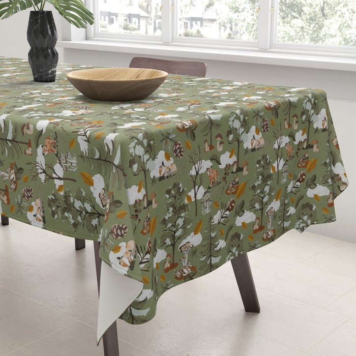 Baby animals in the leafy forest G Tablecloth Gallery Image 3