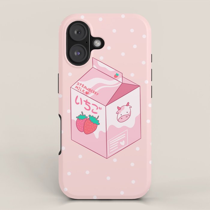 Kawaii Strawberry Milk Shake iPhone Case Gallery Image 1