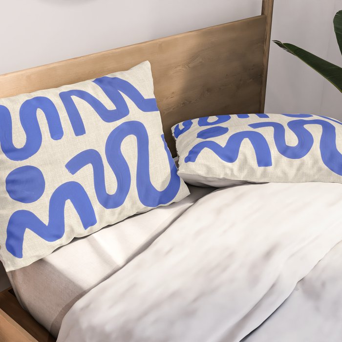 Blue Zig Wiggles Pillow Sham Gallery Image 2