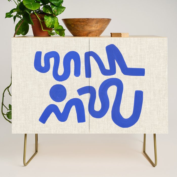 Blue Zig Wiggles Credenza Gallery Image 1