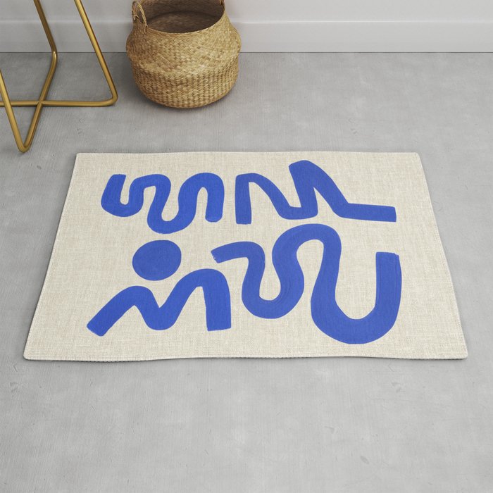Blue Zig Wiggles Rug Gallery Image 1