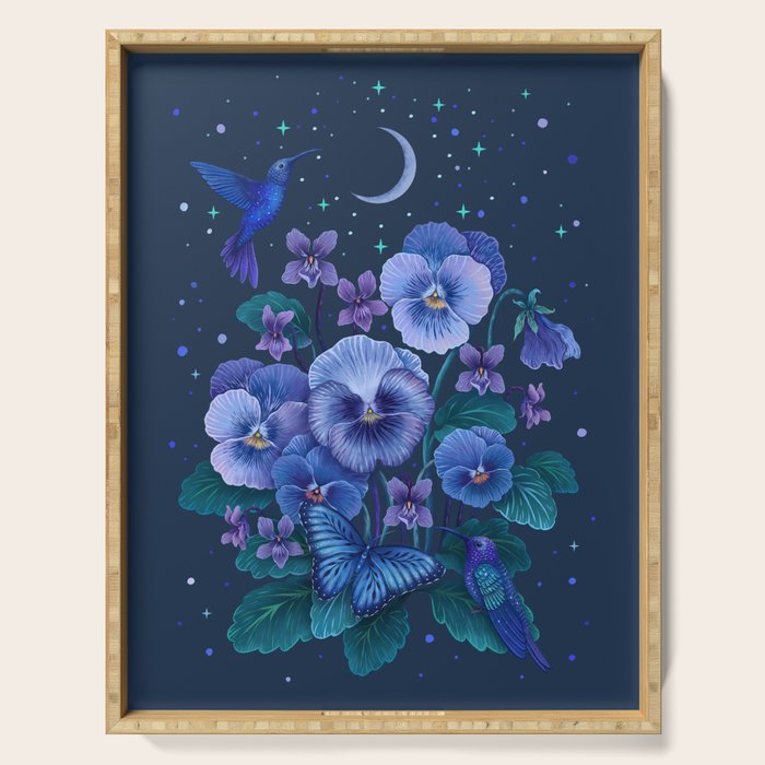 Violet - February Flower  Serving Tray Gallery Image 1