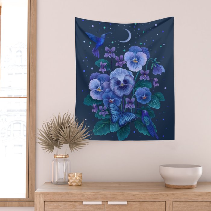 Violet - February Flower  Wall Tapestry Gallery Image 2