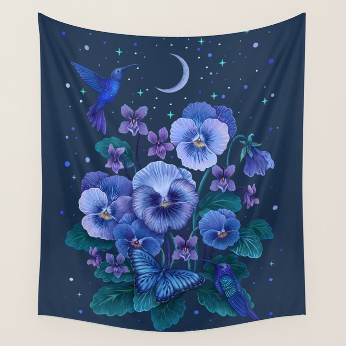 Violet - February Flower  Wall Tapestry Gallery Image 1