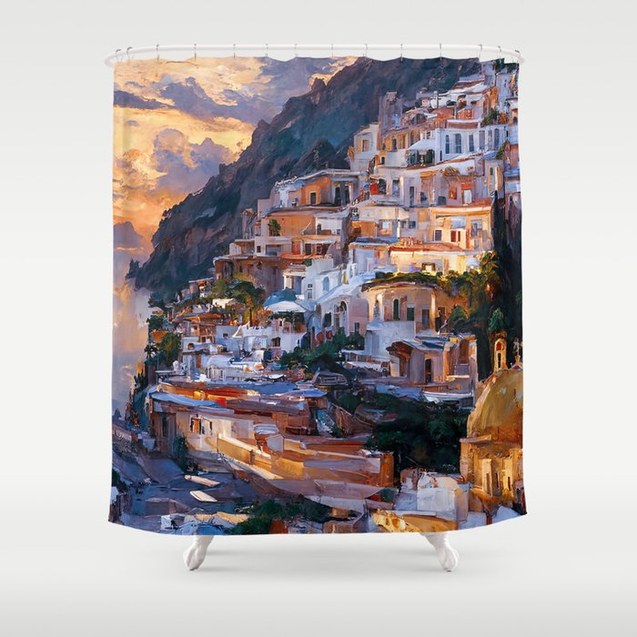 Panoramas of Italy, Positano Shower Curtain Gallery Image 1