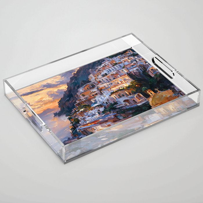 Panoramas of Italy, Positano Acrylic Tray Gallery Image 1