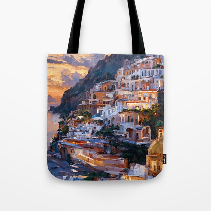 Panoramas of Italy, Positano Tote Bag Gallery Image 1