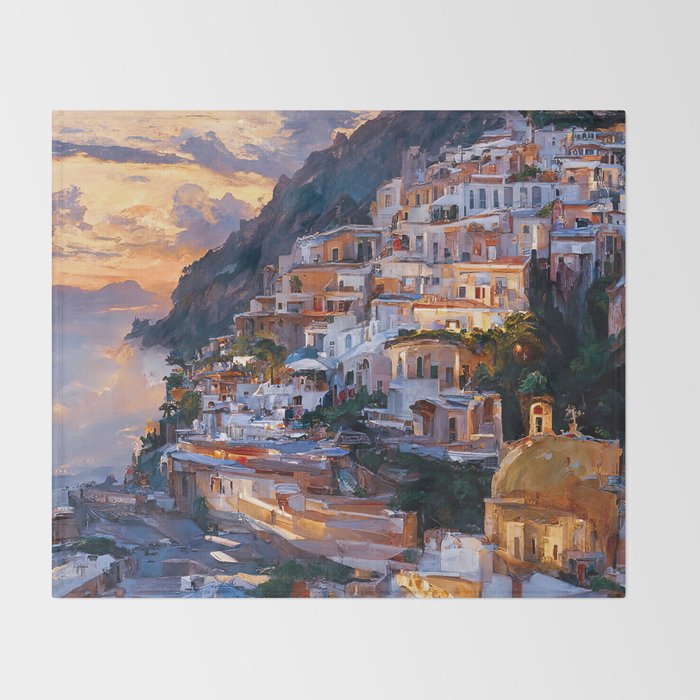 Panoramas of Italy, Positano Throw Blanket Gallery Image 2