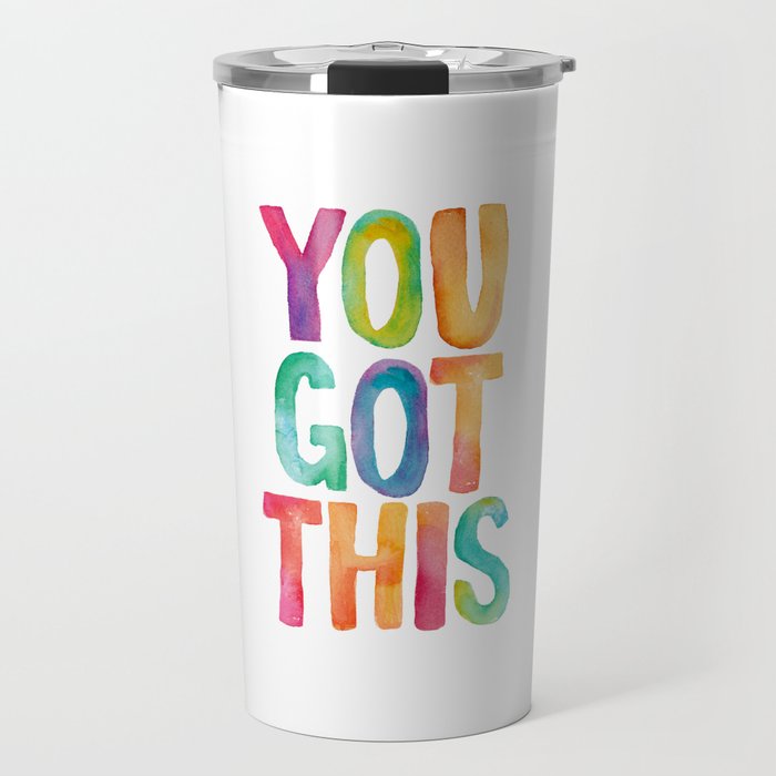 You Got This Rainbow Watercolor Travel Mug Gallery Image 1