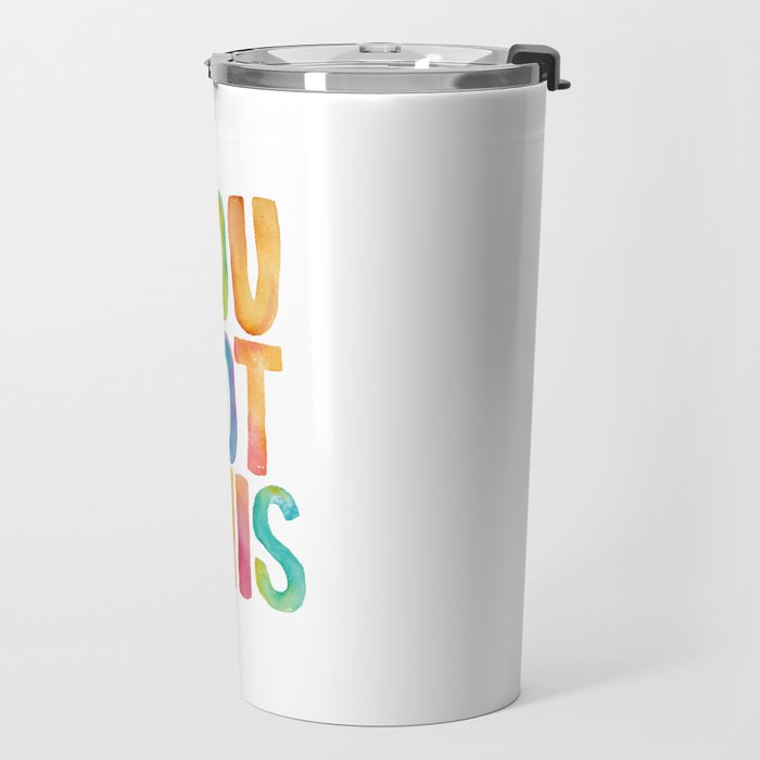 You Got This Rainbow Watercolor Travel Mug Gallery Image 2