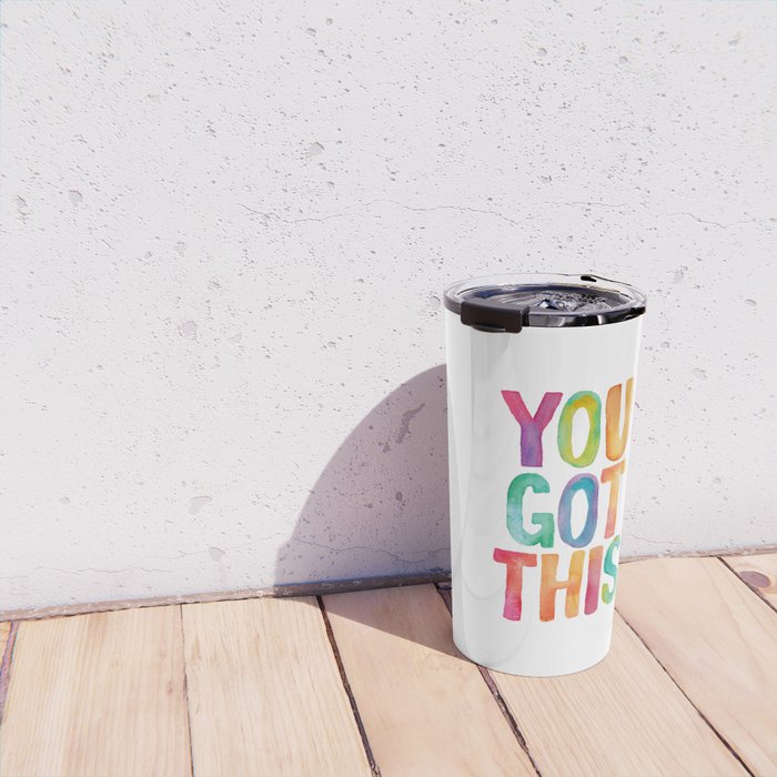 You Got This Rainbow Watercolor Travel Mug Gallery Image 4